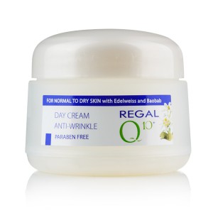 Дневен крем против бръчки Regal Q10+ с масло от баобаб и еделвайс- Rosa Impex